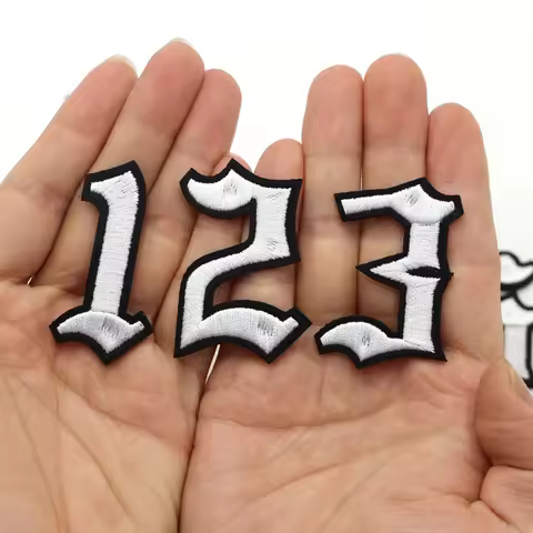1PC Golden Greek Letter Embroidery Patches Iron On Letters Patch 0-9 Patch Embroidered Patch Sew On 