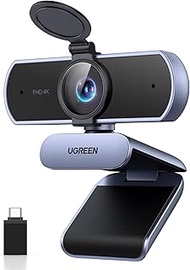 UGREEN 4K Webcam for PC Ultra HD 1080P 60FPS Web Camera with Microphone, Privacy Cover, 70° Fov, PDA
