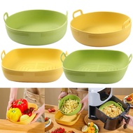 New Air Fryer Silicone Basket Round Silicone Tray For Air Fryer Easy Clean Liner Pizza Plate Grill Pan Mat Air Fryer Accessories Reusable Air Fryer Silicone Pot Oven Baking