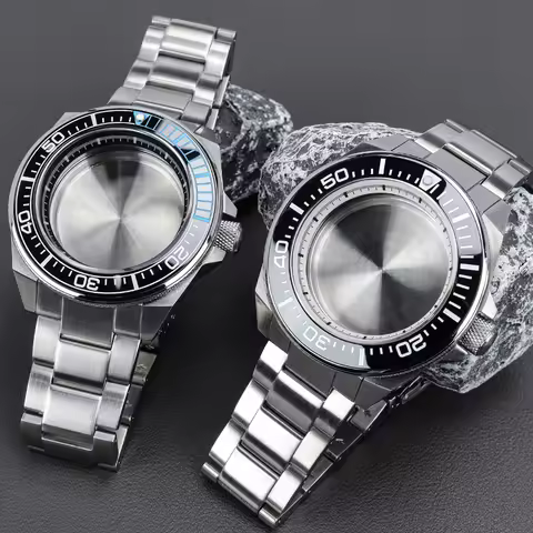 20ATM Diving Watch Case Strap 43mm NH35 Cases For Seiko Samurai King Series Watch Case Modified Fit 