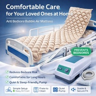 Anti Bedsore Air Mattress with Dual Alternating Pressure Pump | Medical Grade Bubble Mattress for Be