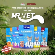 Mr.Vet Pate Bag 70G - Mr.Vet Cat Food Nutritional Supplement - Increases Resistance for Cats of All 