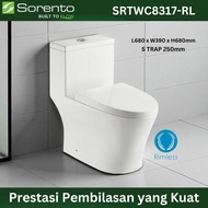 Sorento SRTWC8317-RL Elegant Rimless One-Piece Water Closet with S-Trap 250mm for Bathroom