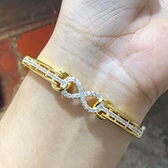 กำไลเพชรswiss สวยหรู ใส่ได้ตั้งแต่ข้อมือ17-19cm. กำไลทอง กำไลข้อมือ กำไลผู้หญิง 0133