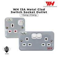 WH Metal Clad 13A / 13A 2 Gang Switch & Sockets