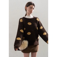 [EGGKA] Women's Round Neck Polka Dot Sweater