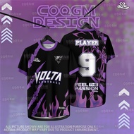 Purple Futsal Football Baju Jersey Custom Name Volta Jersey Thailand Virus Retro collar Jersey