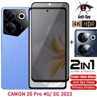 Tecno Camon 20 30 Pro 2023 Private Tempered Glass Full Cover Screen Protector Anti Peek Privacy Film