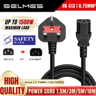IEC C13 AC Power Cord 3 x 0.75mm ² Uk 3 Pin Plug for PC Monitor Printer Small Appliance Safety Marks