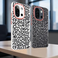 Large Hole Orange Lens Bumper Plain Leather Case for OnePlus ACE 6 1+Ace 5 Pro 1+13R Geometric Graff