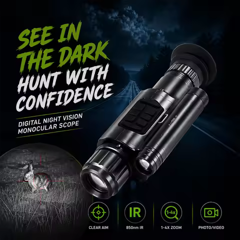 ZIYOUIHU NV075 HD Infrared Monocular Night Vision Video Camera, Crosshair Cursor, NV Hunting Night V