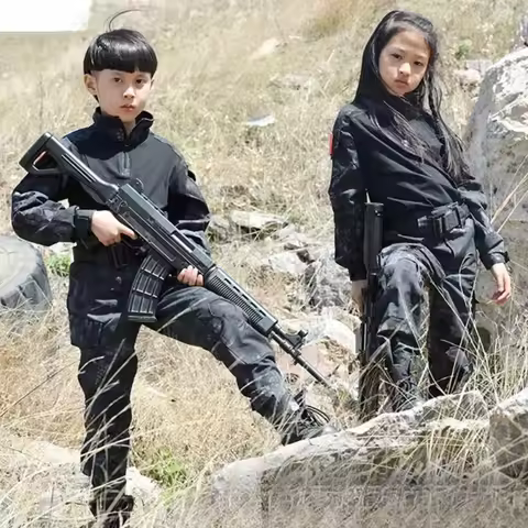 Tactical Military Uniform for Children's Day Camouflag Disguise Adult Halloween Costume for Kid Girl