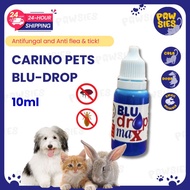 [24HR SHIP] CARINO PETS BLU-DROP 10ML Anti Flea Anti Fungus Cat Dog Rabbit Guinea Pig Kucing Ubat Ku