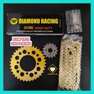 SYM 185 VF3I 420 O-RING DIAMOND RACING GOLD CHAIN COMBO SET