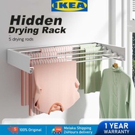 IKEA Clothes Drying Stainless Steel Hanger Ampaian Baju Telescopic Rak pengeringan Balcony Invisible