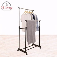 M Living 6806 Double Rail Clothes Drying Rack With Wheels Decorative (B3)