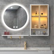 《Delivery within 48 hours》Mirror Cabinet round Wall-Mounted Bathroom Demisting Bathroom Separate Smart Mirror Rack Makeup Light Combination 07DW