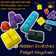 PixelBlock3D Hidden Switches Fidget Tetris Keyboard Keychain
