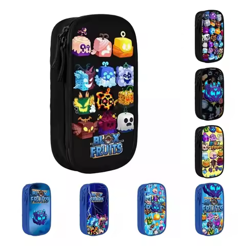 Blox Fruits Gaming Pencil Cases Creative Pen Holder Bags Kids Large Storage School Supplies Cosmetic