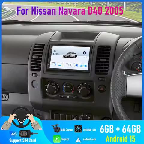 7'' For Nissan Navara D40 2005 Car Radio 4G SIM Wireless Android 15 Auto BT GPS Google Map 2DIN Stee