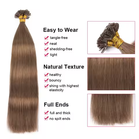 Nail U TIP Hair Extension Human Hair Straight Human Remy Hair 40g 50g Natural Capsule Keration Human
