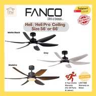 [SG SELLER FANCO Heli / Heli Pro (56/66 inch) Ceiling Fan W 3 Tone LED Light Kit and Remote Control