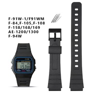 Watch Band Replacement Strap For Casio F-91W-1 F91WM F-84W F-94W A168w A158 AE-1200 1300 Black Resin