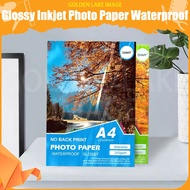 Glossy Inkjet Photo Paper Waterproof A4 200GSM 20 Sheets Kertas Foto Bersinar No Back Print