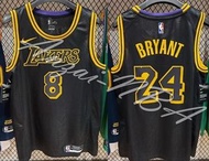 Anzai-NBA球衣 18賽季LAKERS 洛杉磯湖人隊 KOBE BRYANT 城市版蛇紋黑色球衣-前8後24熱壓版