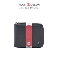 ALAIN DELON MEN RFID BLOCKING LEATHER ROUND ZIP WALLET - AWT0746LN3MK5