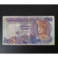 Malaysia Old Banknote RM 100 Aziz Taha Signed Prefix ZA