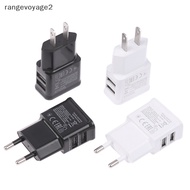 [rangevoyage2] 1pc Dual USB Ports EU US Plug Charger Phone Portable Power Charger Adapter USB Charger Travel Plug Charging Adapter [sg]