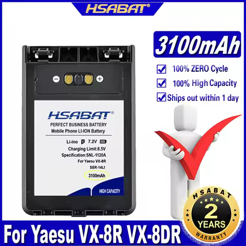 HSABAT SBR-14LI 3100mAh Battery for Yaesu VX-8R VX-8DR VX-8GR FT-1DR FT1XD FT-2DR radio FNB-102LI FN