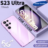 SANXlNG โทรศัพท์มือถือราคาถูกจริงขาย2023 S23 Ultra S23 Ultra 7.5นิ้วRAM 6800MAhสมาร์ทโฟนแบบเต็มหน้าจอ16GB + 512GBสมาร์ทโฟนHD