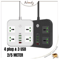【Woody】 Smart USB Power Strip Socket Malaysia Plug Adapter 4AC/4Plug 3USB Charger Power Outlet 2/5Me