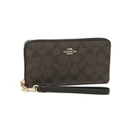 [Coach] Outlet Long Wallet Signature Brown Black Women Coach C4452 IMAA8 [Parallel Import]