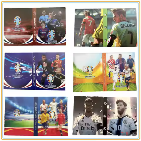4grids 240Pcs Football Star Ronaldo Messi Mbappé Card Album Book Folder TCG Card Slots Collections Z