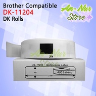 Label Film Tape DK11204 (Black On White) QL550/QL570/QL700/QL720/QL800/QL820NWB11204/DK 11204/DK-110