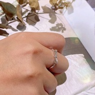 925純銀 滿鑽蝴蝶結造型戒指 鋯石 純銀戒指