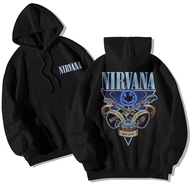 เสื้อฮู้ด  Hoodie ผู้ชายผู้หญิงจัมโบ้ Oversize Band Nirvana ขนแกะวัสดุ 240 ขนาด ผ้าฝ้ายแท้ Hoodie M-