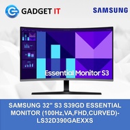 SAMSUNG 32" S3 S39GD ESSENTIAL MONITOR (100Hz,VA,FHD,CURVED)-LS32D390GAEXXS