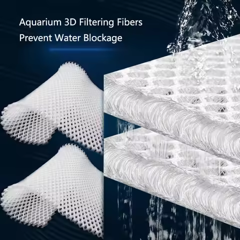 3D Aquarium Filtration Fiber Prevent Water Blockage Fish Tank Biochemical Filter Practical Bio.Spong
