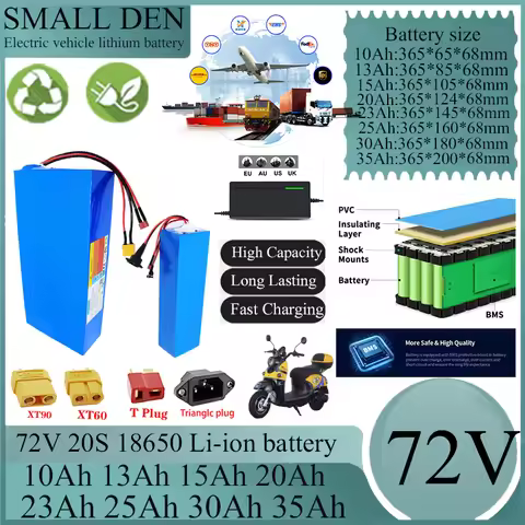 72V 10Ah 13Ah 15Ah 20Ah 23Ah 25Ah 30Ah 18650 Lithium battery pack For 2800W E-motorcycle scooter tri