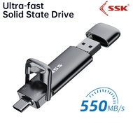 SSK 550MB/s 128GB USB 3.2 Gen 2 USB Flash drive 256G USB C SSD Drive 128GB