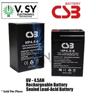 CSB Battery 6V 4.5Ah Sealed Lead Acid Rechargeable Battery 6V-4.5Ah 6V rechargeable