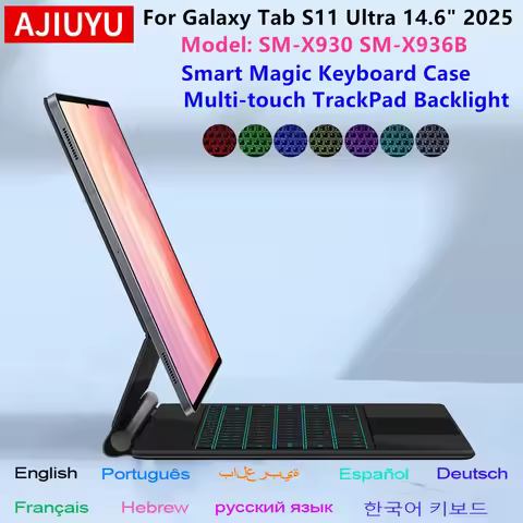 Magic Keyboard Case For Samsung Galaxy Tab S11 Ultra 14.6 Inch 2025 SM-X930 SM-X936B Tablet Smart Co
