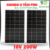 COMBO 2 Tấm Pin Năng Lượng Mặt Trời 200W 18v Mono – SOYER TECH 1375*765*30m ( combo 2 tấm )