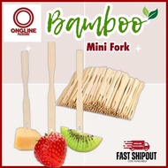 100 pcs. | Wooden Bamboo Mini Fork | Fruits Takoyaki Siomai