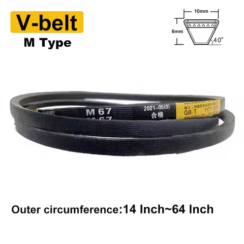 M type Rubber V-belt Driving belt for Bench drilling machine Packing machine M14 M16 M17 M18 M19 M20