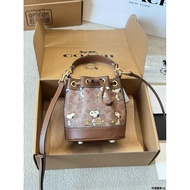 Cowhide Version CAOCH Dempsey Snoopy Small Bag with the Highest Appearance coach Bucket coach Mini P